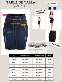 Foto 6 | Foto 6 | Falda De Mezclilla Stretch Para Mujer A La Rodilla 3/4 Detalles De Desgastado Pineda Jeans Azul Oscuro