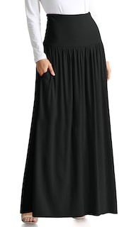 Foto 1 | Foto 1 | Maxi Falda Simlu Negra De Cintura Alta Hasta El Tobillo Para Mujer - Venta Internacional.