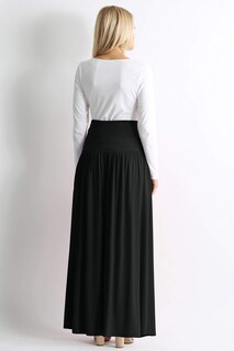 Foto 3 | Foto 3 | Maxi Falda Simlu Negra De Cintura Alta Hasta El Tobillo Para Mujer - Venta Internacional.