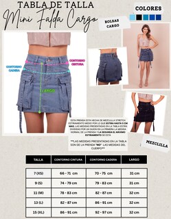 Foto 3 | Foto 3 | Mini Falda De Mezclilla Para Mujer Con Bolsas Tipo Cargo Cintura Alta Pineda Jeans Azul Stone