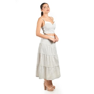 Foto 2 | Foto 2 | Set De Top Y Falda Larga A Cuadros Roman Fashion /juvenil 3447 (beige /cuadros) Beige