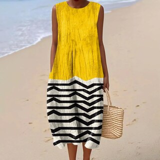 Foto 2 | Foto 2 | Vestido Largo Akivide Para Mujer Estampado Floral Bohemio De Verano Con Bolsillos - Venta Internacional.