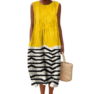 Foto 1 | Foto 1 | Vestido Largo Akivide Para Mujer Estampado Floral Bohemio De Verano Con Bolsillos - Venta Internacional.