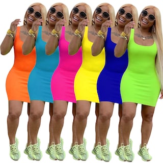 Foto 1 | Foto 1 | Minivestido Sin Mangas Para Mujer, Falda Ajustada De Talla Grande - Venta Internacional.