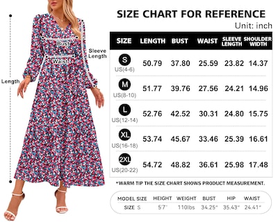Foto 6 | Foto 6 | Vestido Largo Prettygarden Para Mujer, Estampado Floral De Chifón, Color Morado, Talla Xl - Venta Internacional.