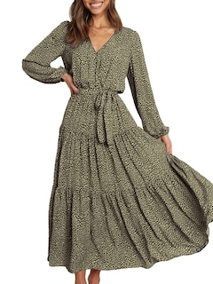 Foto 1 | Foto 1 | Vestido Largo Prettygarden Para Mujer, Estampado Floral, Gasa, Tamaño Mediano - Venta Internacional.