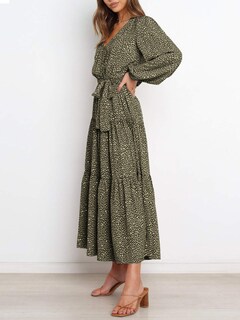 Foto 3 | Foto 3 | Vestido Largo Prettygarden Para Mujer, Estampado Floral, Gasa, Tamaño Mediano - Venta Internacional.