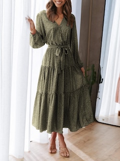 Foto 4 | Foto 4 | Vestido Largo Prettygarden Para Mujer, Estampado Floral, Gasa, Tamaño Mediano - Venta Internacional.