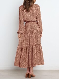Foto 5 | Foto 5 | Vestido Largo Prettygarden 2024 Con Volantes Florales Escalonados Para Mujer - Venta Internacional.