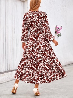 Foto 5 | Foto 5 | Vestido Largo Prettygarden Floral De Manga Larga Con Cuello En V Para Mujer - Venta Internacional.
