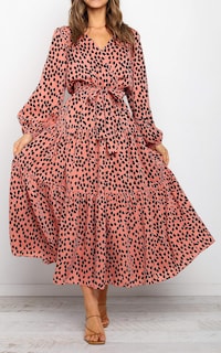Foto 3 | Foto 3 | Vestido Largo Prettygarden Para Mujer De Manga Larga Con Estampado Floral Naranja - Venta Internacional.