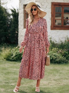 Foto 7 | Foto 7 | Vestido Largo Prettygarden Para Mujer De Manga Larga Con Estampado Floral Naranja - Venta Internacional.