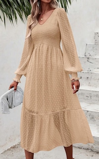 Foto 6 | Foto 6 | Vestido Prettygarden Para Mujer Con Cuello En V Fruncido Y Volantes De Lunares Suizos - Venta Internacional.