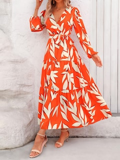 Foto 3 | Foto 3 | Vestido Largo Prettygarden Para Mujer Con Cuello En V De Chifón Floral De Otoño - Venta Internacional.