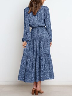 Foto 7 | Foto 7 | Vestido Largo Con Estampado Floral Prettygarden De Manga Larga Para Mujer - Venta Internacional.