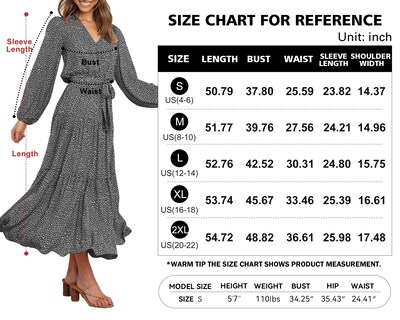 Foto 6 | Foto 6 | Vestido Largo Prettygarden 2024 De Chifón Negro Con Estampado Floral Para Mujer - Venta Internacional.