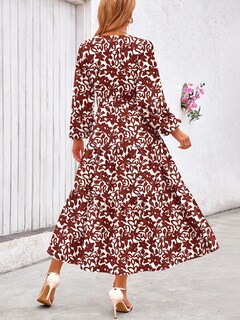 Foto 5 | Foto 5 | Vestido Largo Prettygarden Para Mujer, Estampado Floral, Chifón, Color Blanco, Talla L - Venta Internacional.
