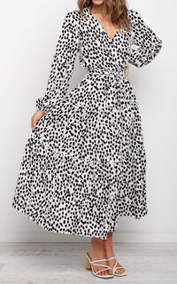 Foto 3 | Foto 3 | Vestido Largo Prettygarden Con Estampado Floral De Otoño, Manga Larga Y Cuello En V - Venta Internacional.