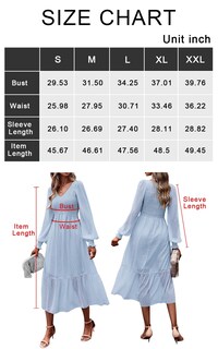 Foto 7 | Foto 7 | Vestido Midi Prettygarden Con Cuello En V Fruncido Y Volantes Con Lunares Suizos - Venta Internacional.