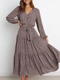 Foto 3 | Foto 3 | Vestido Largo Prettygarden Para Mujer Con Estampado Floral De Manga Larga 2024 - Venta Internacional.