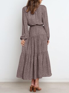 Foto 5 | Foto 5 | Vestido Largo Prettygarden Para Mujer Con Estampado Floral De Manga Larga 2024 - Venta Internacional.