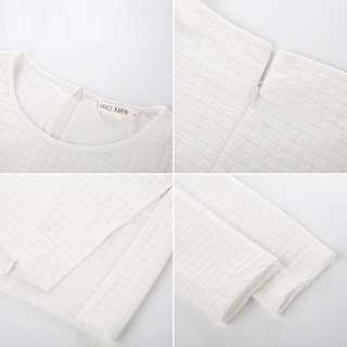 Foto 5 | Foto 5 | Vestido De Otoño Grace Karin, Entallado, Cuello Redondo, Midi Blanco Para Mujer - Venta Internacional.