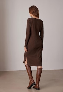 Foto 3 | Foto 3 | Vestido de Trabajo Grace Karin con Estampado de Gofres y Manga Larga en Marrón - Venta Internacional
