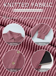 Foto 3 | Foto 3 | Vestido Alvaq Para Otoño De 2024, Manga Larga, Cuello En V, Con Botones, Rojo, Mujer - Venta Internacional.