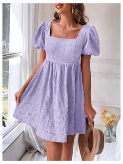 Foto 5 | Foto 5 | Vestido Soly Hux De Verano Con Cuello Cuadrado Y Manga Abullonada Para Mujer - Venta Internacional.