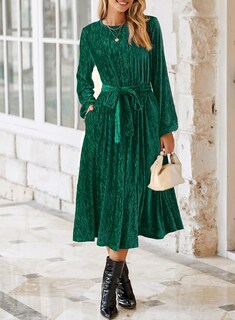 Foto 3 | Foto 3 | Vestido De Moda Happy Sailed 2024, Moderno Y Elegante, Terciopelo Verde - Venta Internacional.