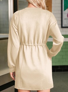 Foto 5 | Foto 5 | Minivestido Casual Dokotoo Con Cordones Y Cintura Color Albaricoque - Venta Internacional.