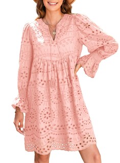 Foto 1 | Foto 1 | Vestido Casual Dokotoo Para Mujer 2024 Con Borlas Y Cuello En V Bordado - Venta Internacional.