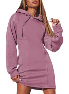 Foto 1 | Foto 1 | Vestido Tipo Sudadera Alvaq 2024 Winter Para Mujer Rosa Talla L - Venta Internacional.