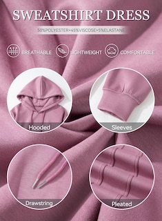 Foto 5 | Foto 5 | Vestido Tipo Sudadera Alvaq 2024 Winter Para Mujer Rosa Talla L - Venta Internacional.