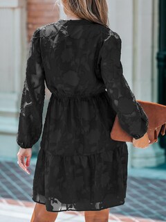 Foto 2 | Foto 2 | Vestido Cupshe Para Mujer, Encaje, Volantes, Minicuello En V, Manga Larga - Venta Internacional.