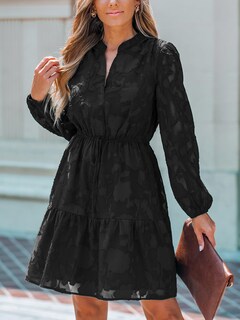 Foto 4 | Foto 4 | Vestido Cupshe Para Mujer, Encaje, Volantes, Minicuello En V, Manga Larga - Venta Internacional.