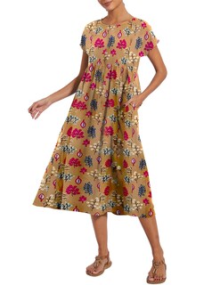 Foto 6 | Foto 6 | Vestido Wrolem Casual De Verano De Algodón Con Bolsillos Para Mujer 2024 - Venta Internacional.