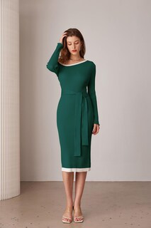 Foto 3 | Foto 3 | Vestido Tipo Jersey Grace Karin De Manga Larga Con Un Solo Hombro Verde - Venta Internacional.