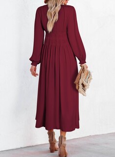 Foto 3 | Foto 3 | Vestido Blencot Casual De Manga Larga Con Cuello En V Y Volantes Escalonados Para Mujer - Venta Internacional.