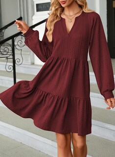 Foto 3 | Foto 3 | Vestido Dokotoo 2024 Para Mujer De Manga Larga Con Cuello En V Texturizado Rojo - Venta Internacional.