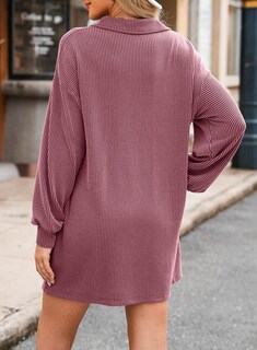 Foto 2 | Foto 2 | Vestido Casual Alvaq Otoño 2024 Manga Larga Con Cuello En V Rojo Para Mujer - Venta Internacional.