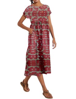Foto 2 | Foto 2 | Vestido Wrolem Casual De Verano De Algodón Con Bolsillos Para Mujer 2024 - Venta Internacional.