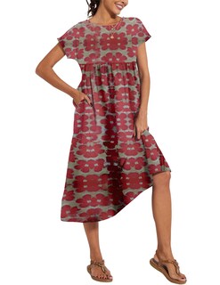 Foto 3 | Foto 3 | Vestido Wrolem Casual De Verano De Algodón Con Bolsillos Para Mujer 2024 - Venta Internacional.