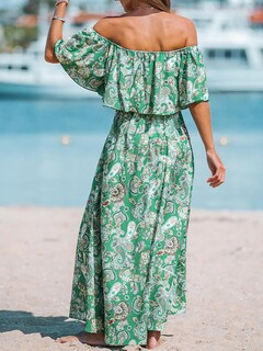 Foto 2 | Foto 2 | Vestido Largo Cupshe Con Estampado Floral Y Hombros Descubiertos Para Mujer - Venta Internacional.