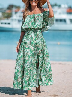 Foto 3 | Foto 3 | Vestido Largo Cupshe Con Estampado Floral Y Hombros Descubiertos Para Mujer - Venta Internacional.