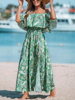 Foto 7 | Foto 7 | Vestido Largo Cupshe Con Estampado Floral Y Hombros Descubiertos Para Mujer - Venta Internacional.