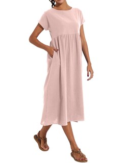 Foto 2 | Foto 2 | Vestido Wrolem Casual De Verano De Algodón Con Bolsillos Para Mujer 2024 - Venta Internacional.