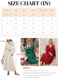 Foto 5 | Foto 5 | Vestido Largo Blencot Para Mujer, Cuello En V, Manga Larga Escalonado, Verde - Venta Internacional.