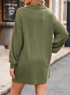 Foto 2 | Foto 2 | Vestido Alvaq De Manga Larga De Punto Acanalado Con Cuello En V Y Botones Para Mujer - Venta Internacional.