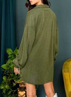 Foto 7 | Foto 7 | Vestido Alvaq De Manga Larga De Punto Acanalado Con Cuello En V Y Botones Para Mujer - Venta Internacional.